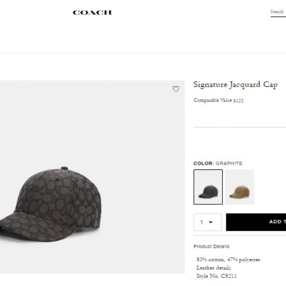 $108 *NEW* COACH Signature Jacquard Cap - Picture 5 of 6
